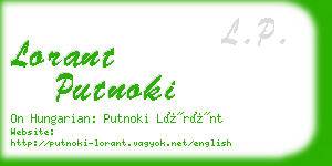 lorant putnoki business card